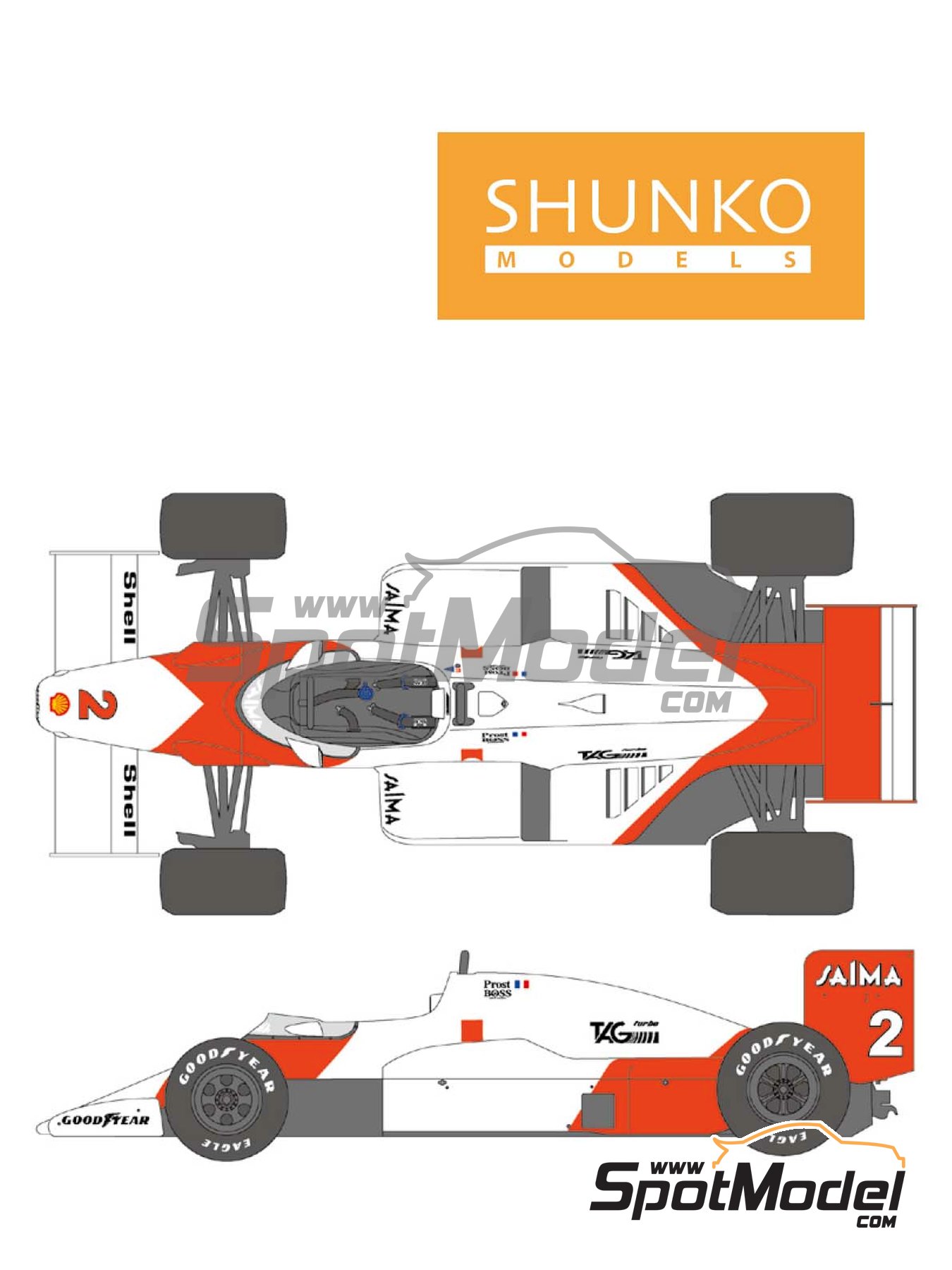 Shunko Models SHK-D430: Marking / livery 1/20 scale - McLaren TAG